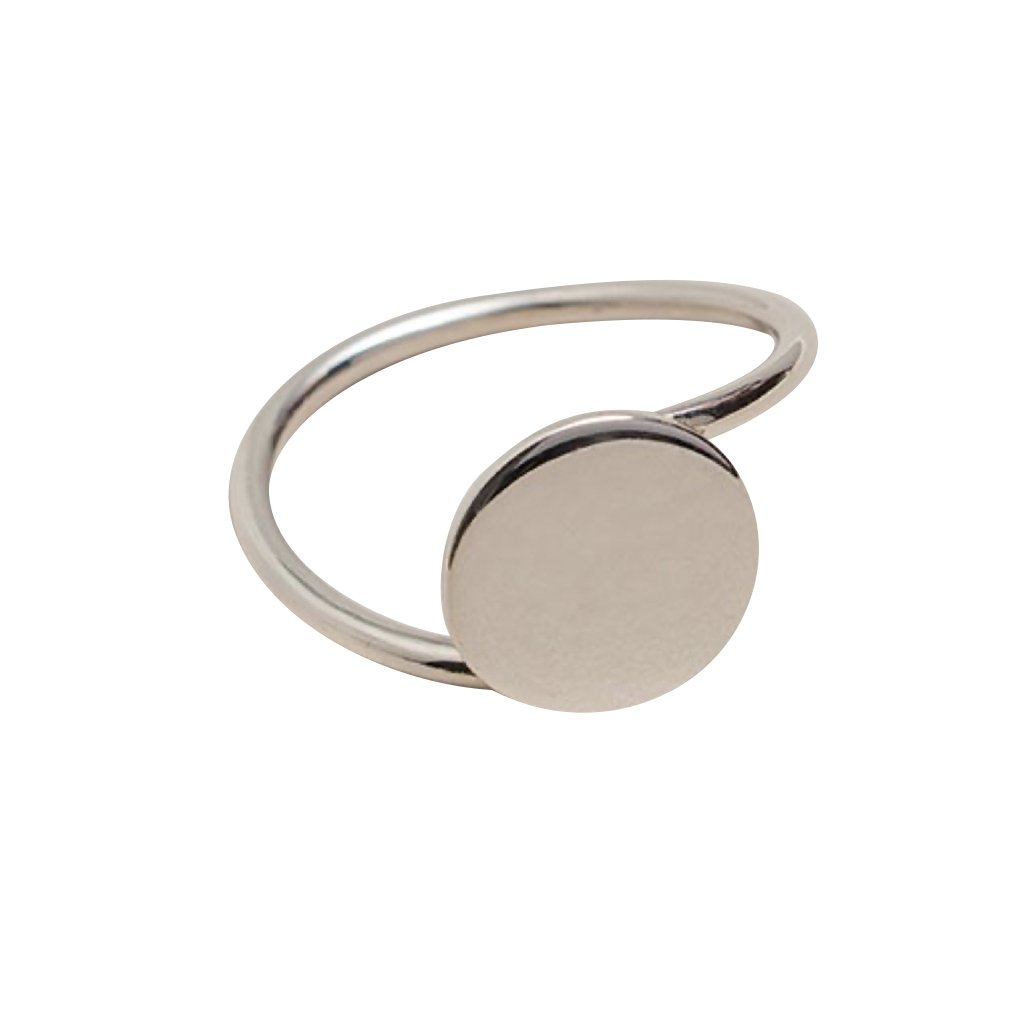 Sterling Silver Full Moon Ring Minimalist Luna Band Size 7 Handmade Peru
