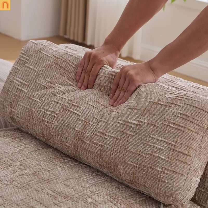 Bench Chenille Wheat Backless Armrests 83