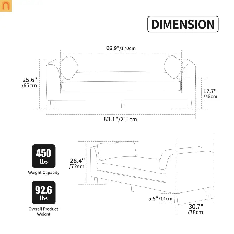 Bench Chenille Wheat Backless Armrests 83