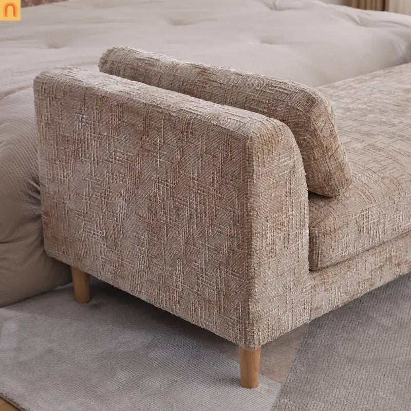 Bench Chenille Wheat Backless Armrests 83