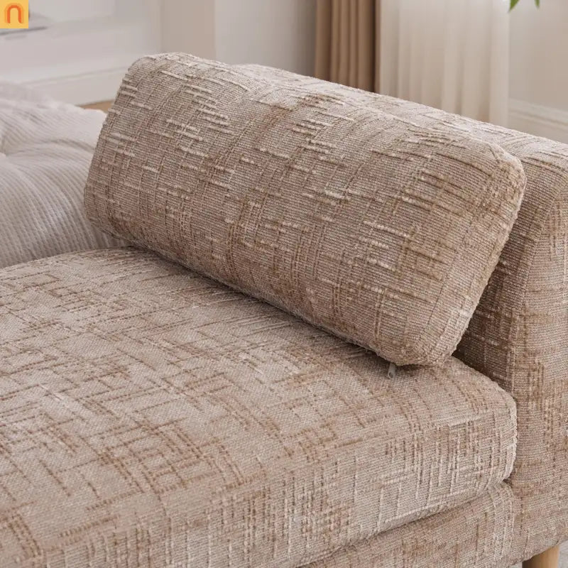 Bench Chenille Wheat Backless Armrests 83