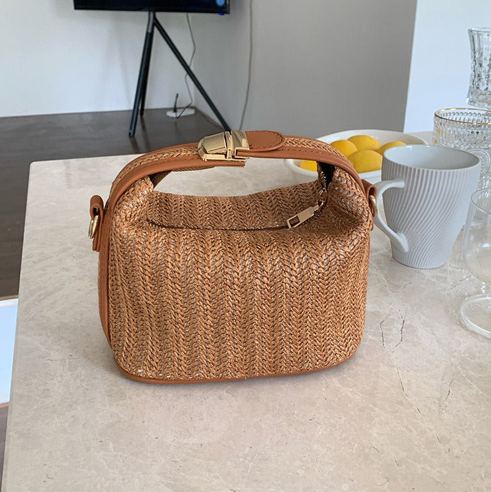 Straw woven small bag casual women's bag hand-held shoulder crossbody bag