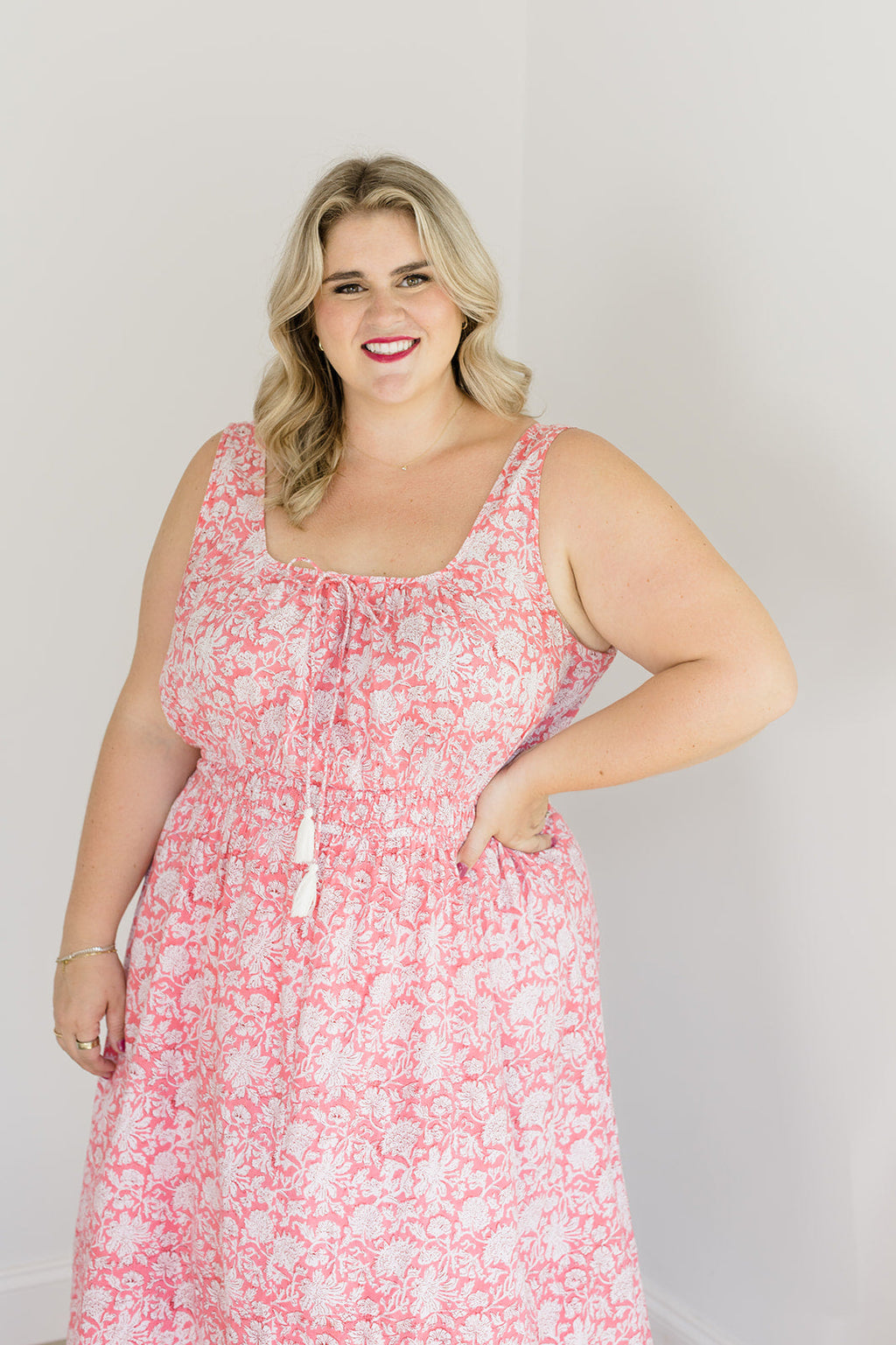 The Kiley Tank Dress in Watermelon Sorbet - Final Sale