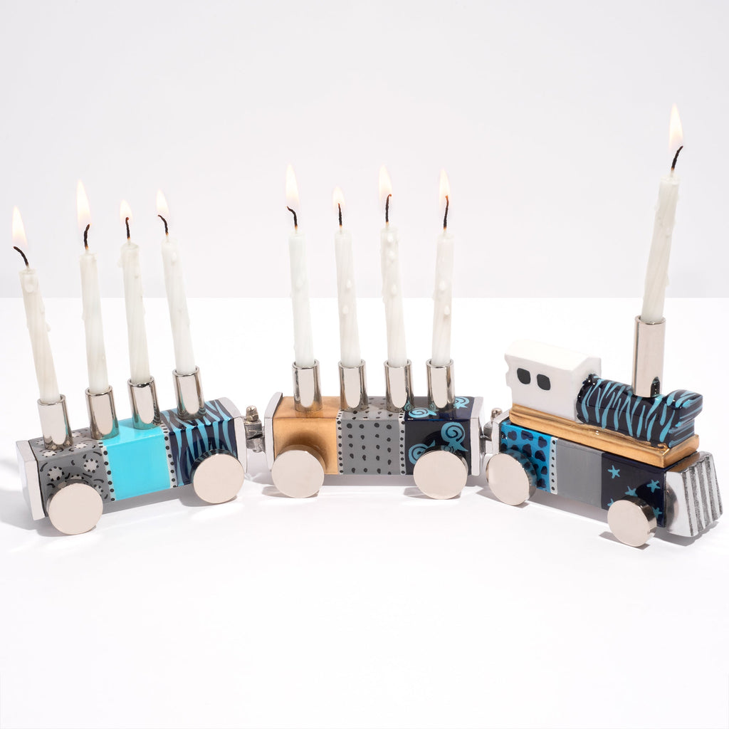 Colorful Train Menorah For Kids – Train Series