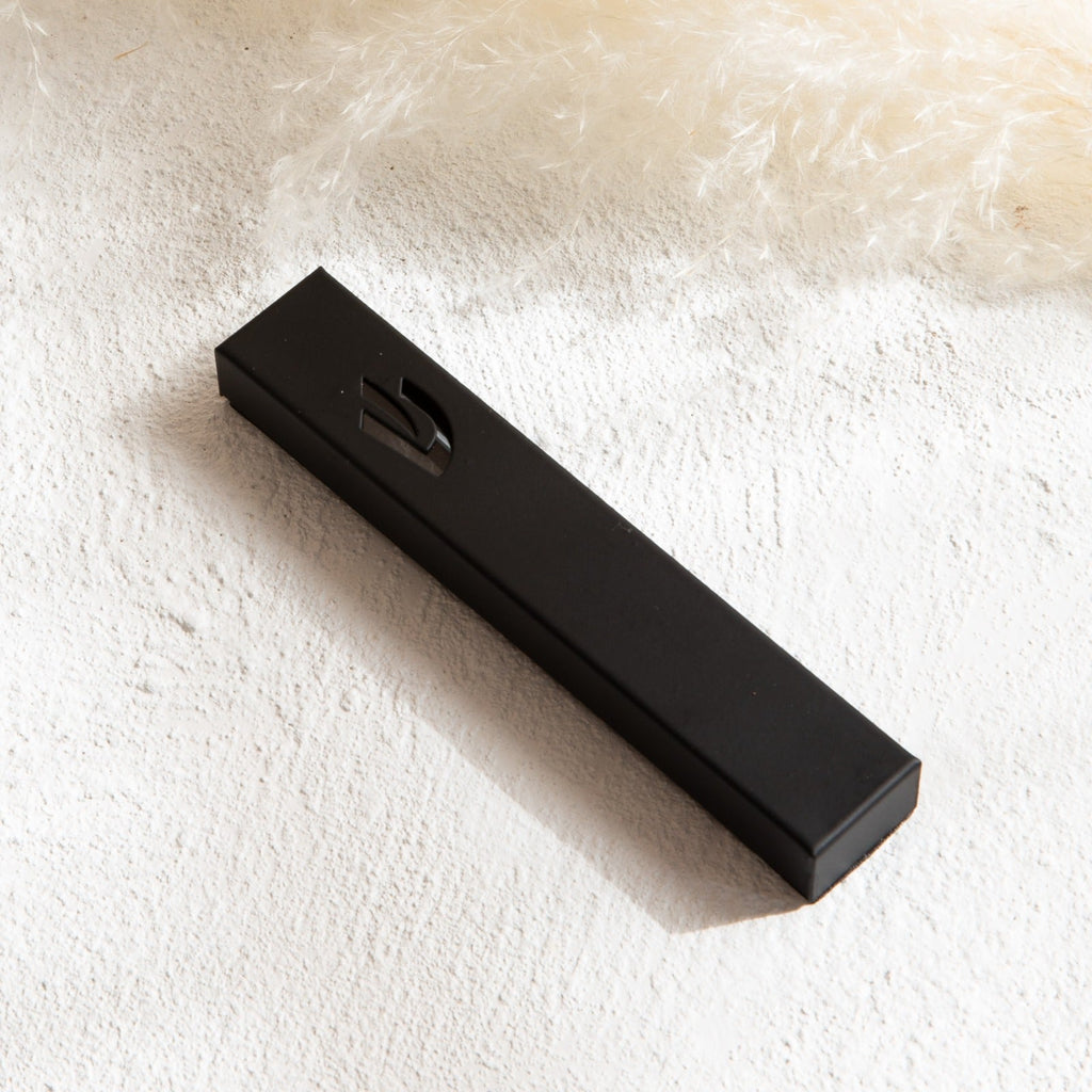 Sleek Stainless Steel Mezuzah with Fine Grooved Design - Sweetheart Series