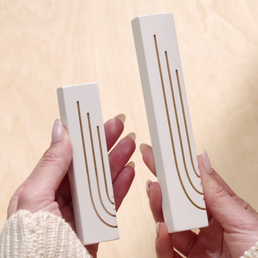 Modern Concrete Mezuzah with Elegant Gold Engraving – Glam Series
