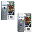 New, Pre-Owned - Epson T040 Black T041 Color Ink Cartridges