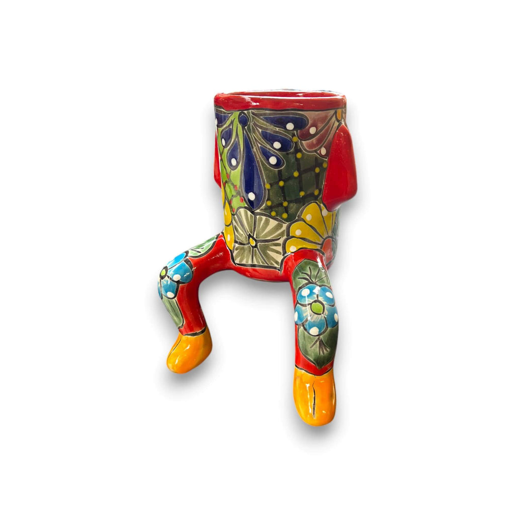 Talavera Person Planter | Table Edge Pot with Arms and Legs