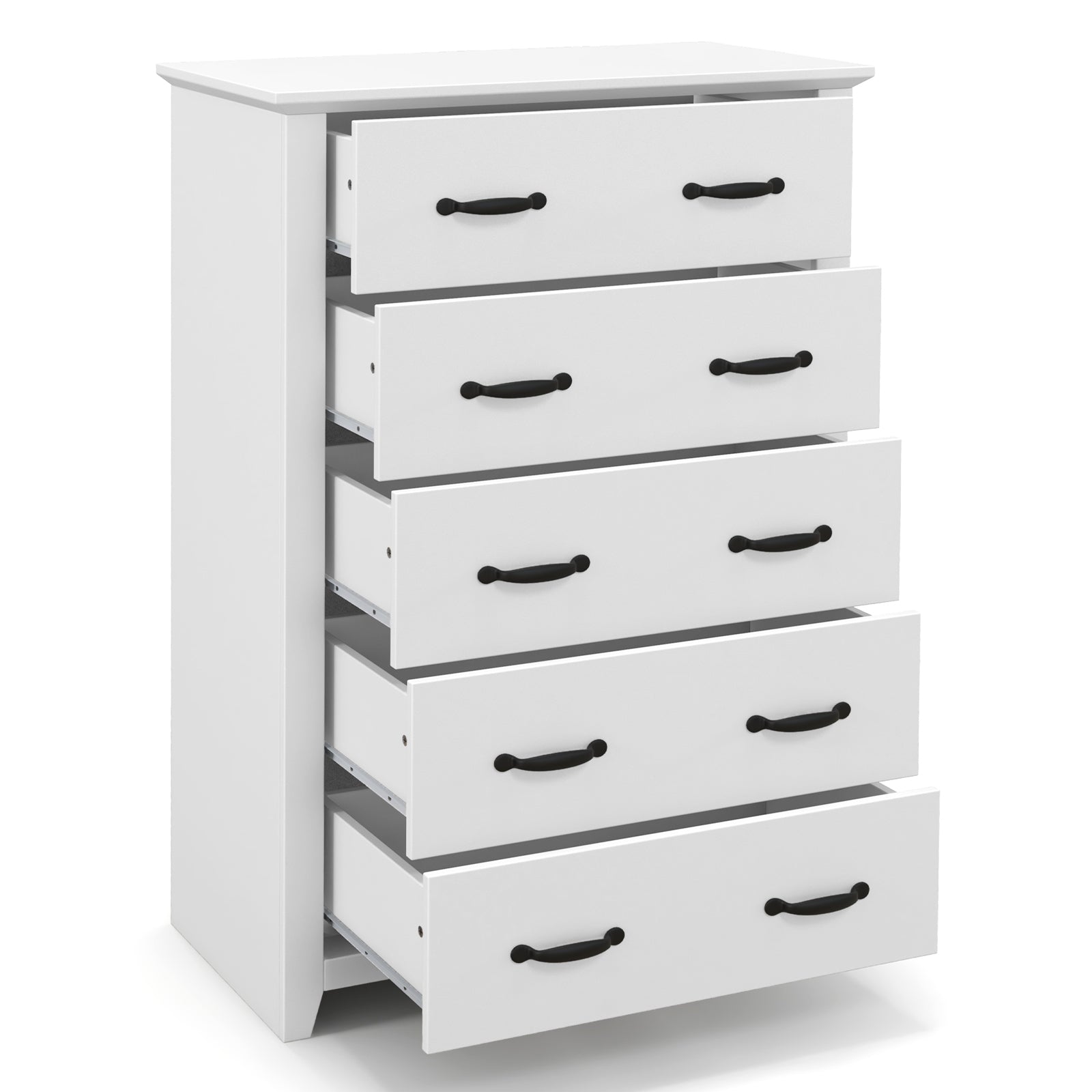 Tall Storage Dresser with 5 Pull-out Drawers for Bedroom Living Room