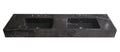 Black Marble Double Sink Wall-Mount Bathroom Vanity - Polished