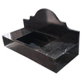 Black Marble Wall Mount Bathroom Sink with Polished Backsplash 15 x 33 x 6 Inches