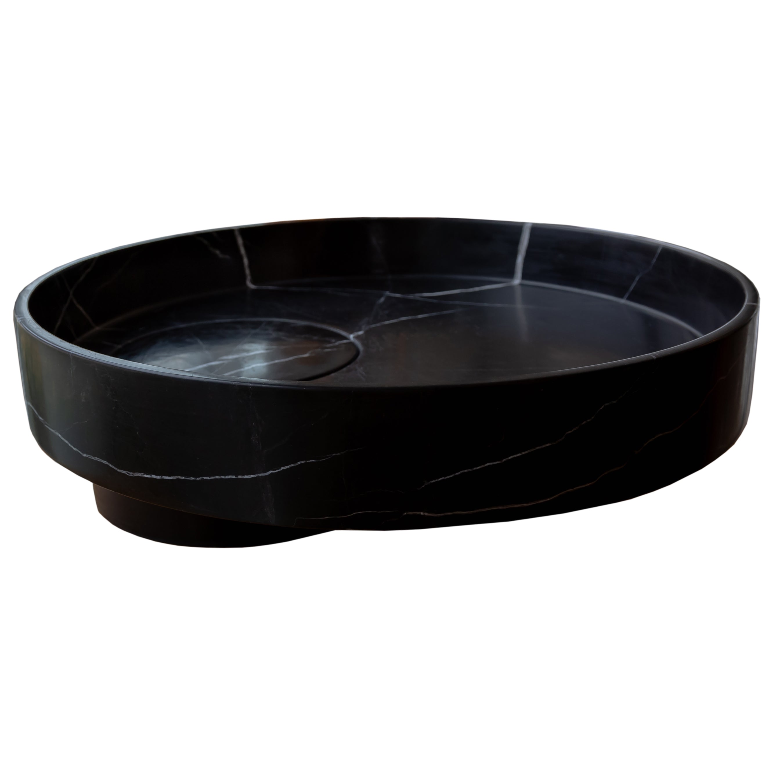 Black Marble Artistic Vessel Sink - Polished 17.5 x 6 Inches