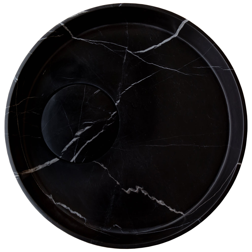 Black Marble Artistic Vessel Sink - Polished 17.5 x 6 Inches