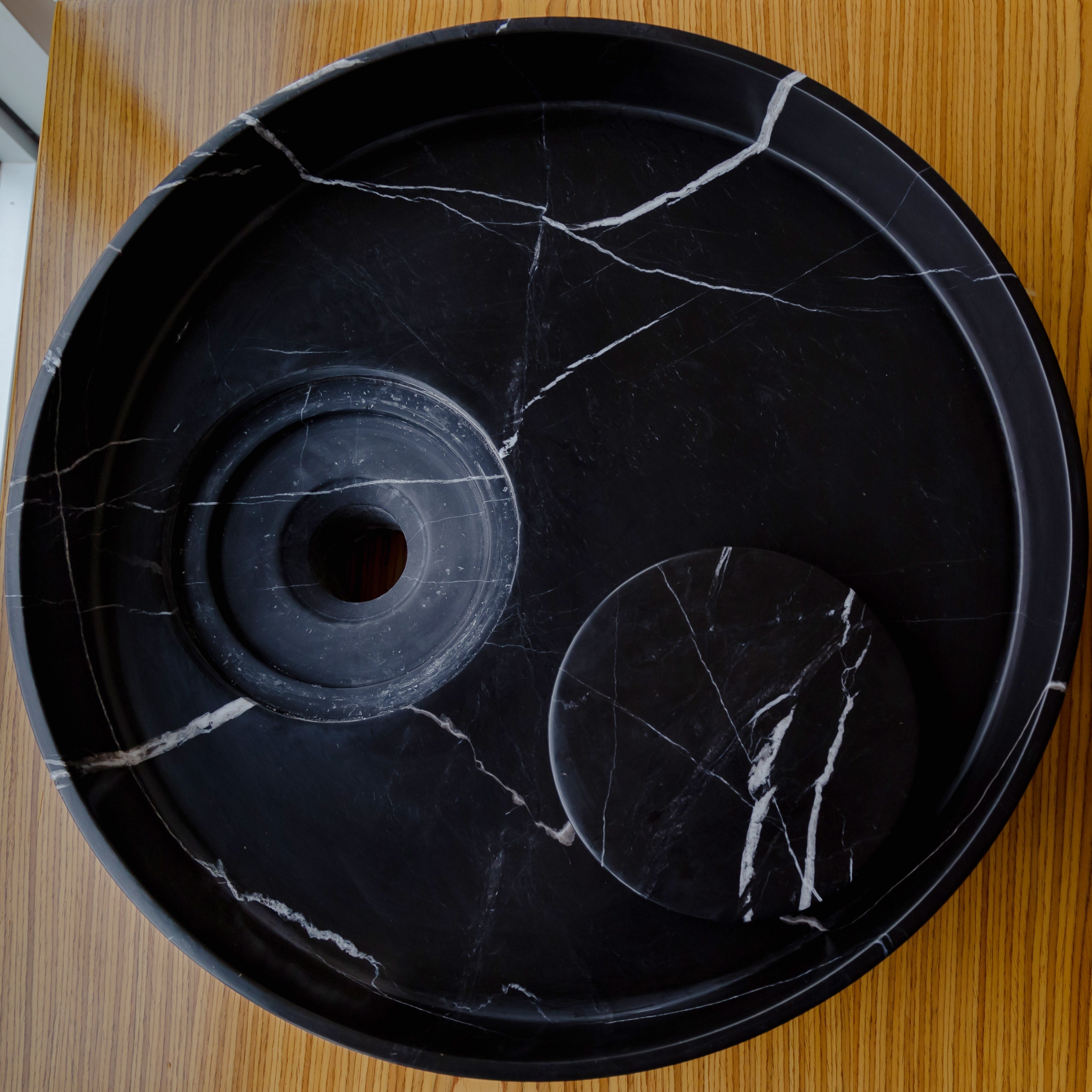 Black Marble Artistic Vessel Sink - Polished 17.5 x 6 Inches
