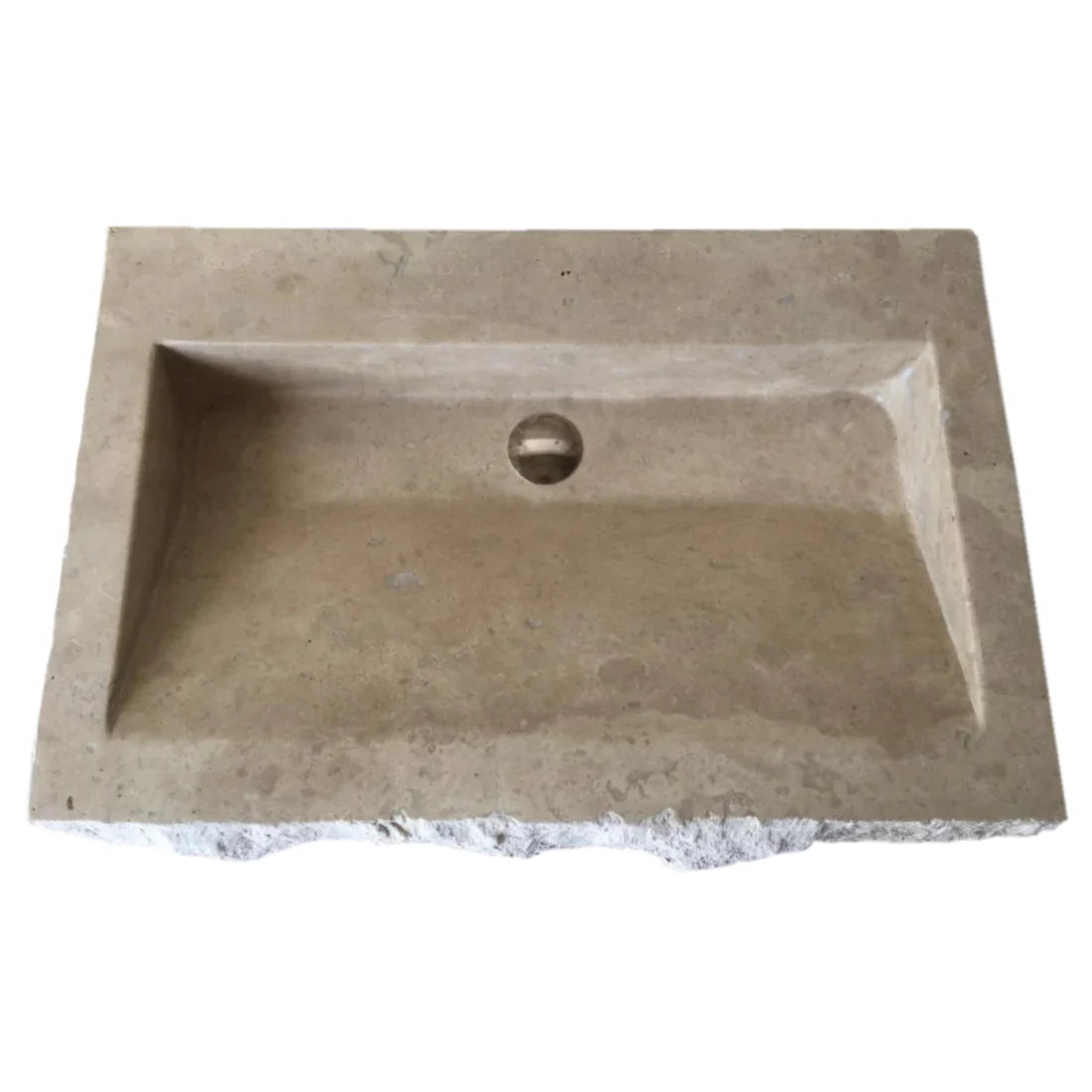 Travertine Light Rustic Rectangular Wall-mount Bathroom Sink