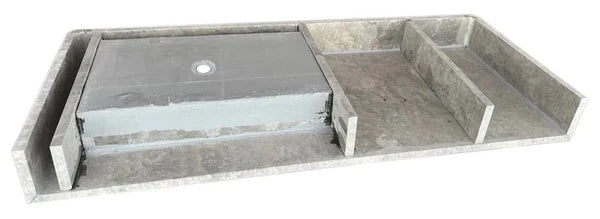 Tundra Gray Marble Wall Mounted Rectangular Vanity Sink 48x20
