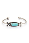 Turquoise Adjustable Open Bangle Bracelet Boho Cuff