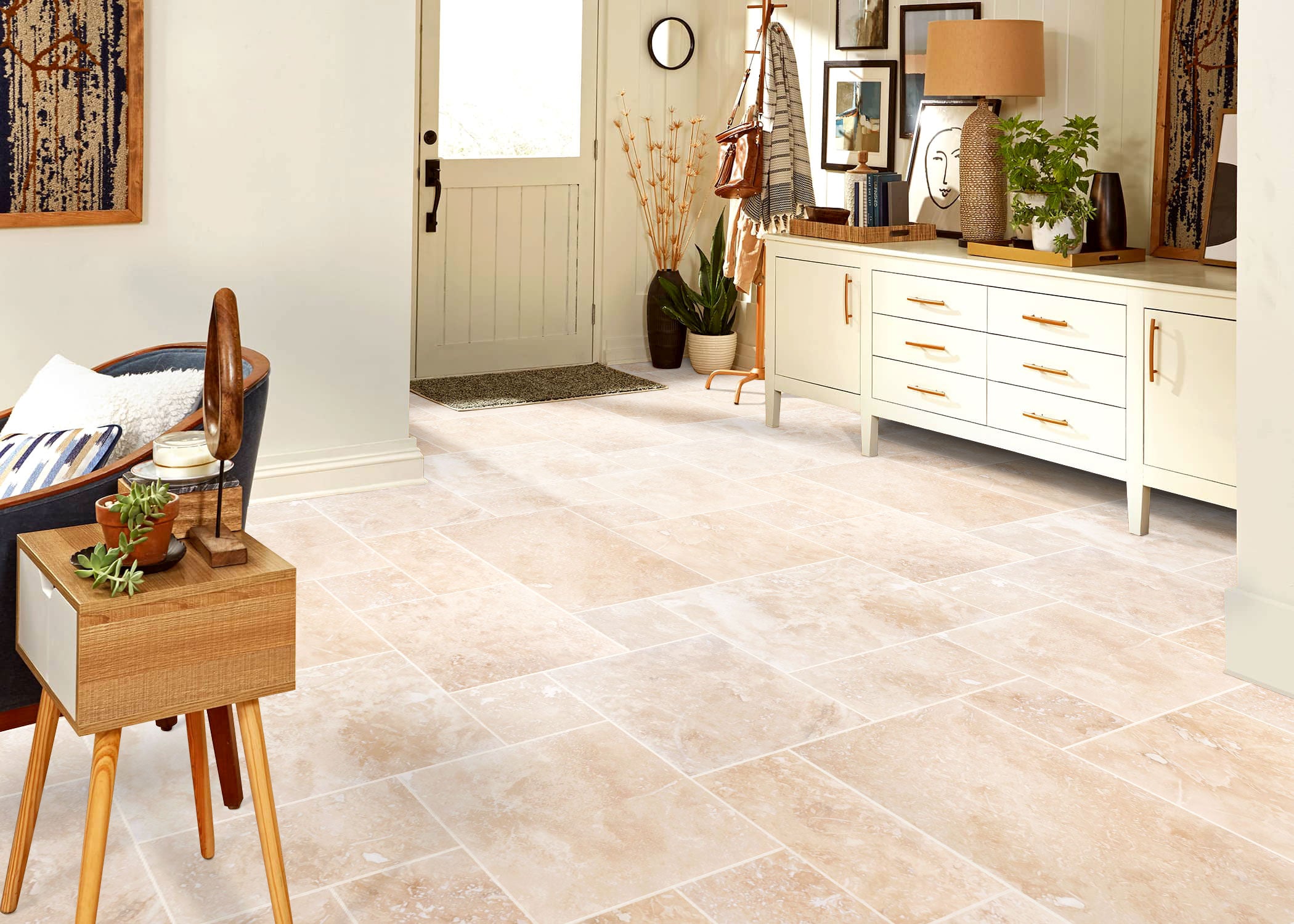 Travertine Tile Tuscany Beige French Pattern - Honed and Filled