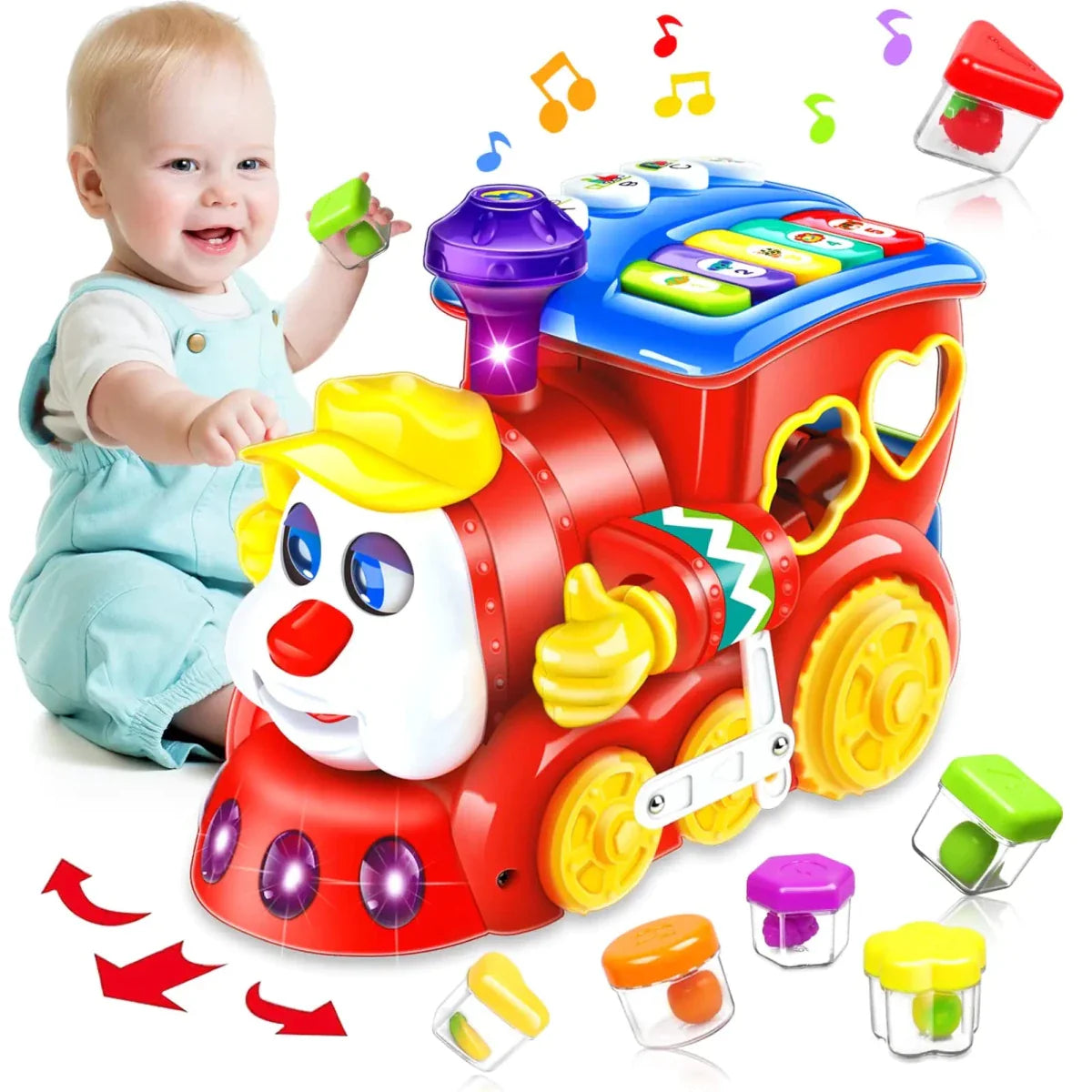 Melodic Train Toddler Toy with Educational Blocks