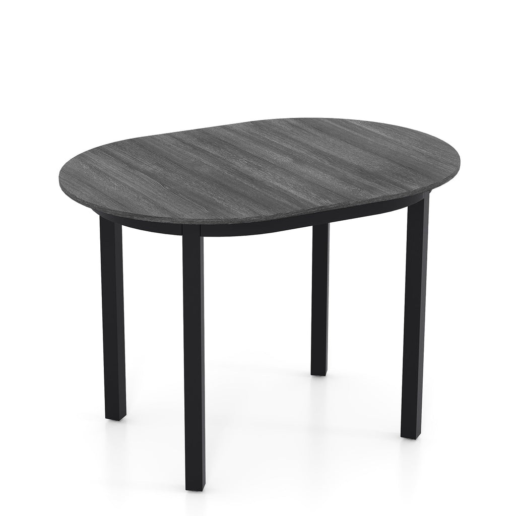 43 Inch Wooden Dining Table with Rubber Wood Legs for 2-4 People-Black