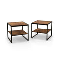 Modern Fabric Sofa and Accent Chair with 2 Side Table for Living Room