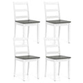 Set of 4 Wood Dining Chairs with Solid Rubber Wood Legs