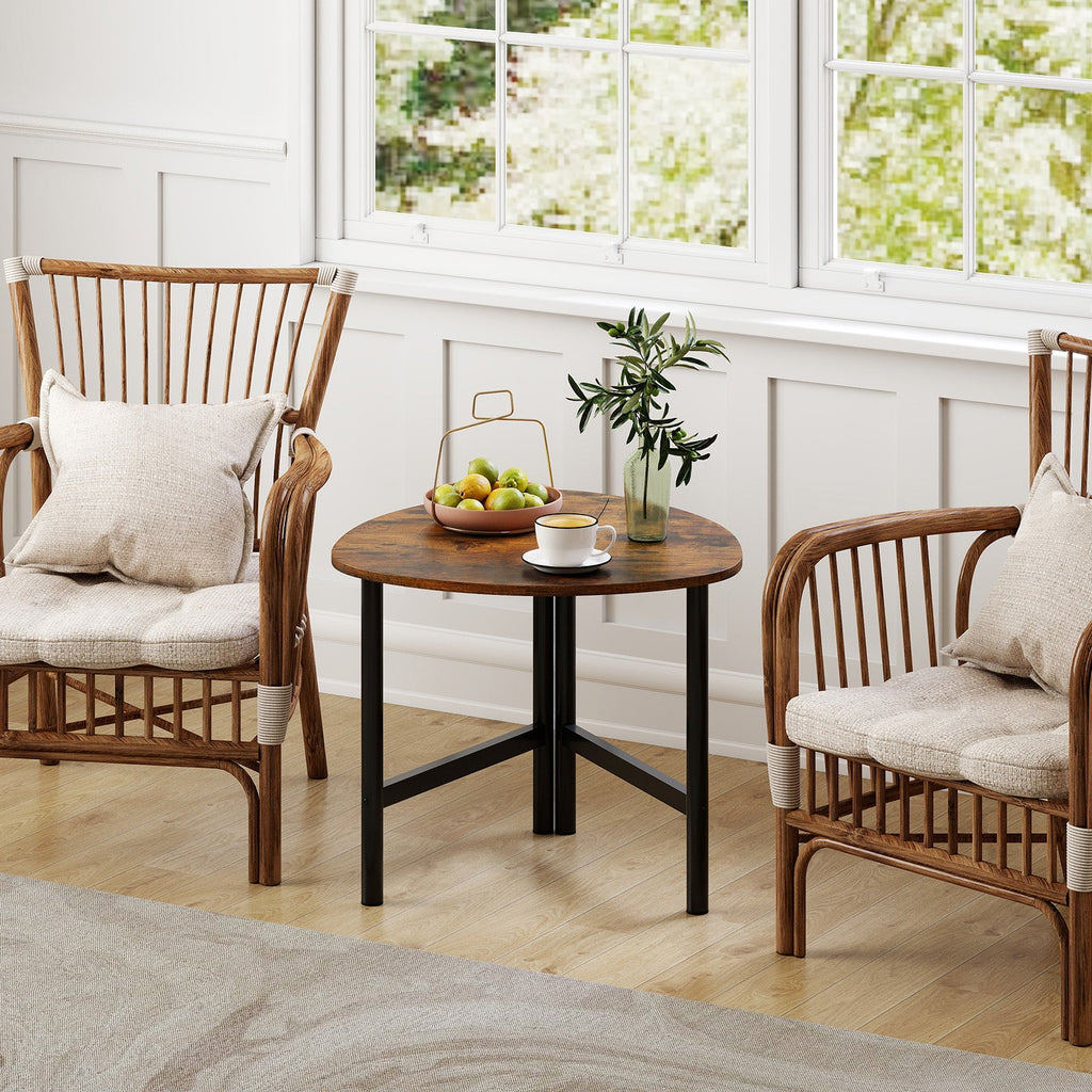 Set of 2 Triangle Coffee Table Oval with Metal Legs