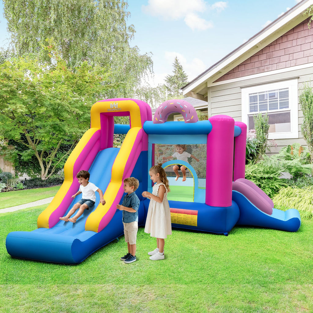 Inflatable Bounce House with Slides and Basketball Hoop (with 680W Blower)