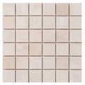 Vanilla Beige Natural Marble Honed Mosaic Tile 2x2 - Pre-mounted 12x12 Mesh Sheet