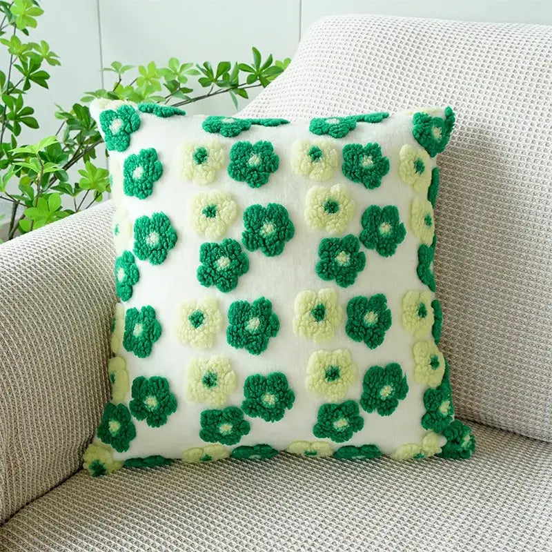 DecorBites™ 3D Floral Jacquard Pillow Case 45x45cm Colorful Home Decor Cushion Cover