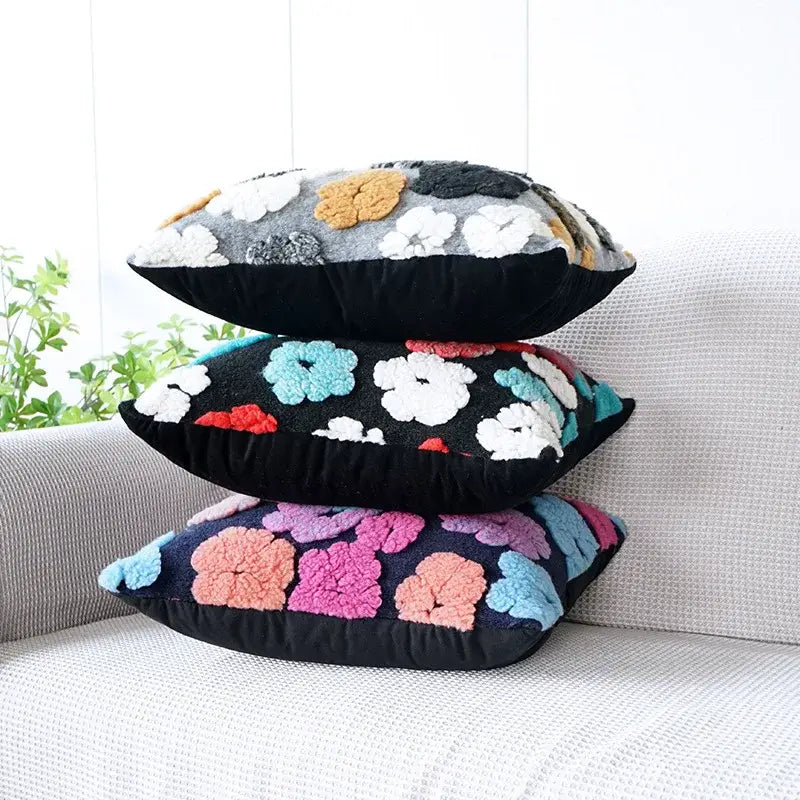 DecorBites™ 3D Floral Jacquard Pillow Case 45x45cm Colorful Home Decor Cushion Cover
