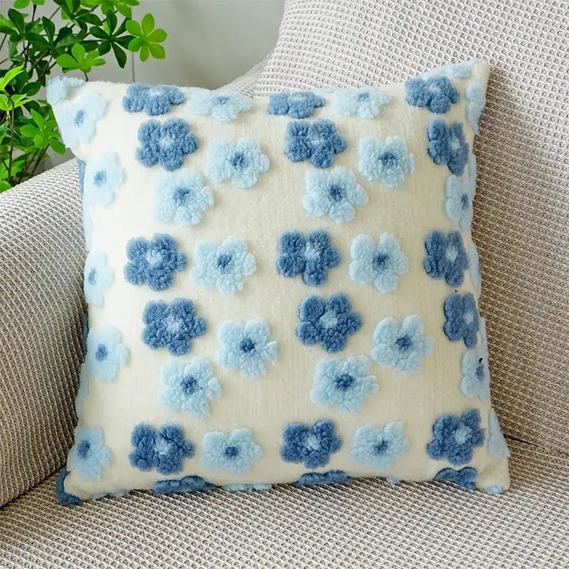 DecorBites™ 3D Floral Jacquard Pillow Case 45x45cm Colorful Home Decor Cushion Cover
