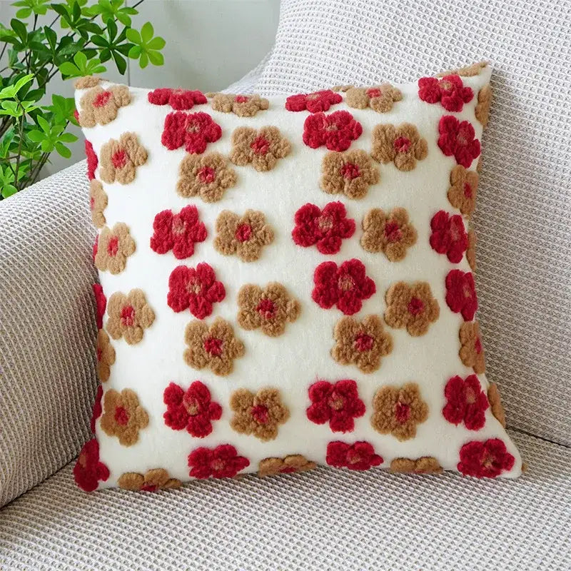 DecorBites™ 3D Floral Jacquard Pillow Case 45x45cm Colorful Home Decor Cushion Cover