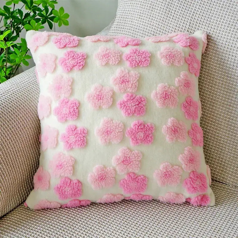 DecorBites™ 3D Floral Jacquard Pillow Case 45x45cm Colorful Home Decor Cushion Cover