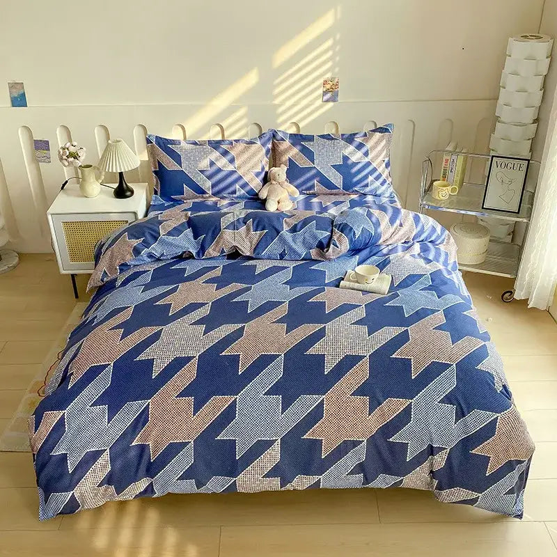 Vibrant floral leaf duvet cover bedding set – bedroom decor