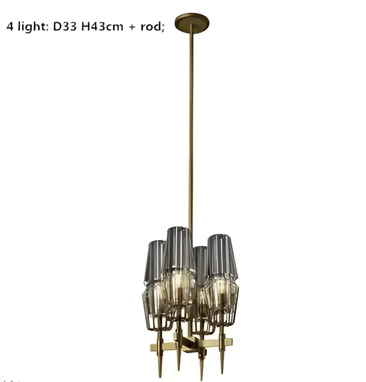 Vintage brass ana chandelier dining room glass pendant light