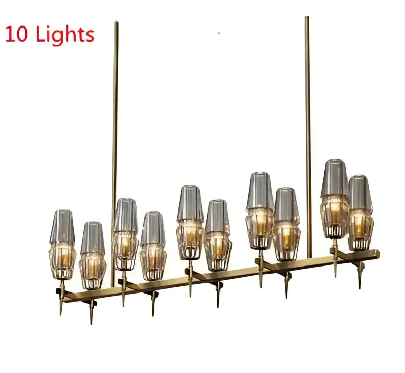 Vintage brass ana chandelier dining room glass pendant light