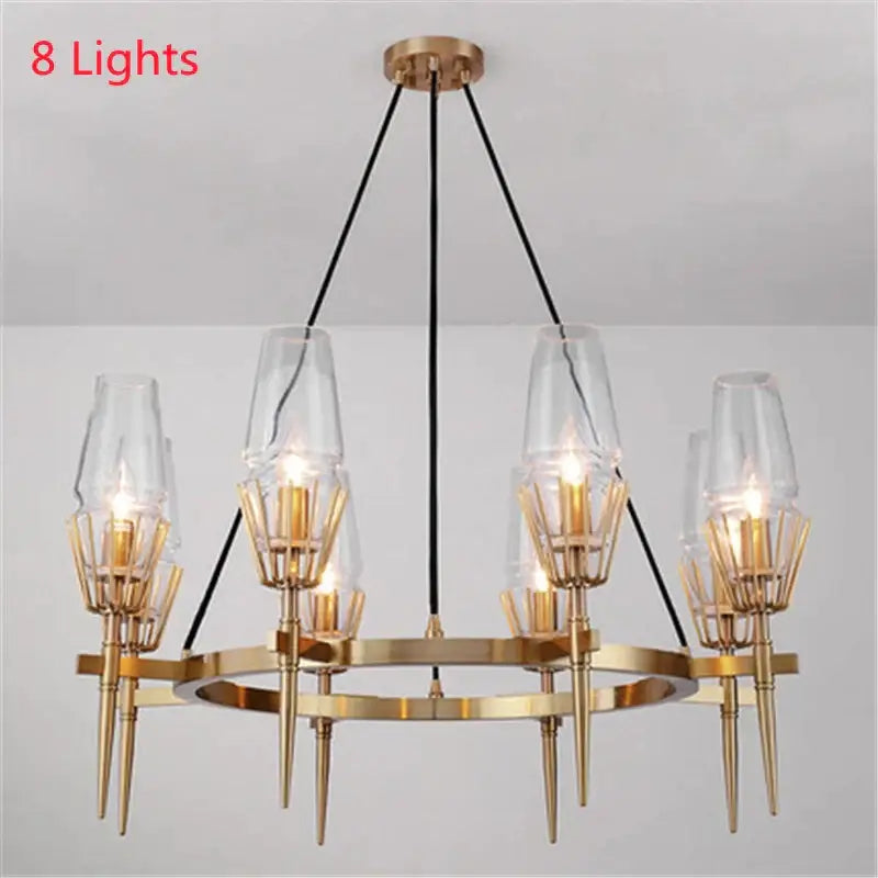 Vintage brass ana chandelier dining room glass pendant light