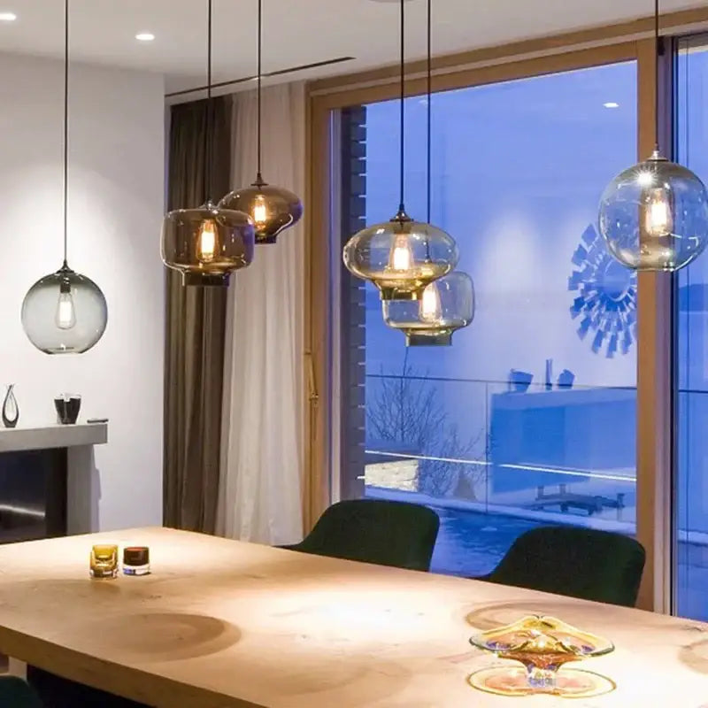 Vintage colorful glass chandelier light for living room