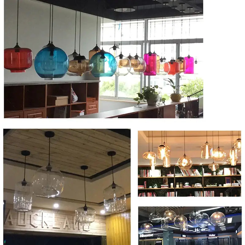 Vintage colorful glass chandelier light for living room