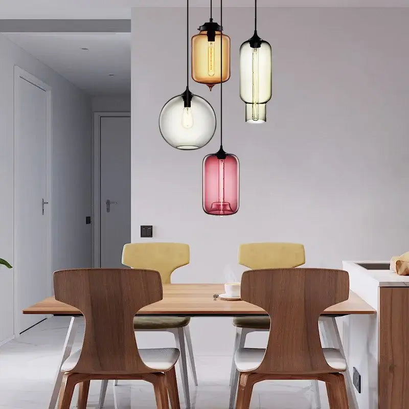 Vintage colorful glass chandelier light for living room