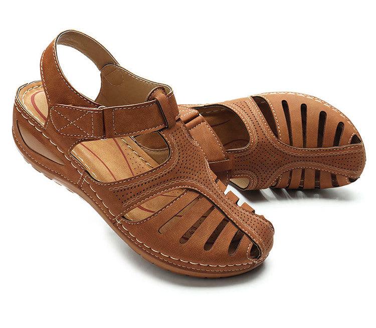 Vintage Sandals Women Platform Walking Sandals Female Beach Shoes Women Classic Comfort Retro Closed Toe Platform Outdoor Beach Summer Flat Sandals Athletic Slides Sandals