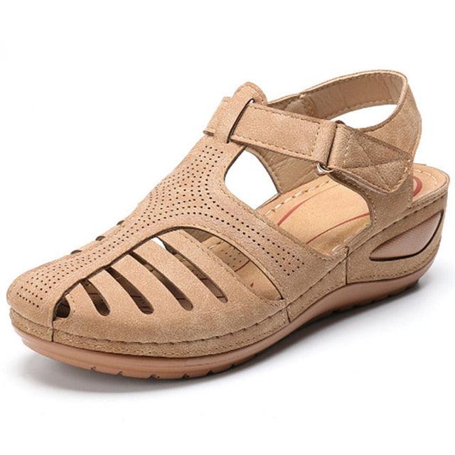 Vintage Sandals Women Platform Walking Sandals Female Beach Shoes Women Classic Comfort Retro Closed Toe Platform Outdoor Beach Summer Flat Sandals Athletic Slides Sandals