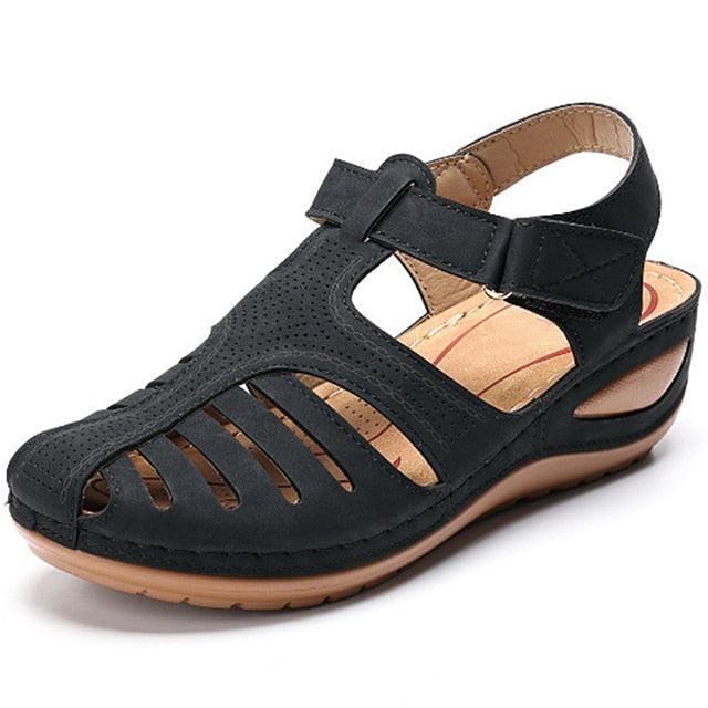 Vintage Sandals Women Platform Walking Sandals Female Beach Shoes Women Classic Comfort Retro Closed Toe Platform Outdoor Beach Summer Flat Sandals Athletic Slides Sandals