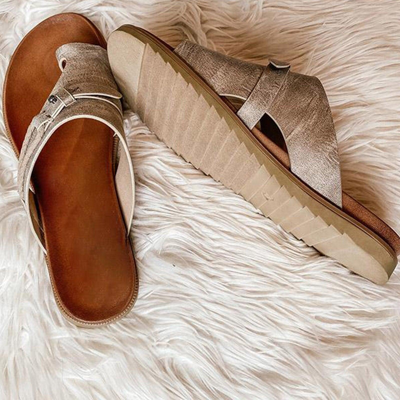 Vintage Summer Beach Outdoor Sandals For Women Casual Beach Sandals Open-Toe Platform Shoes Luxury Style Anti-slip Slippers Comfortable Arch Support Thong Sandals Lightweight Footwear