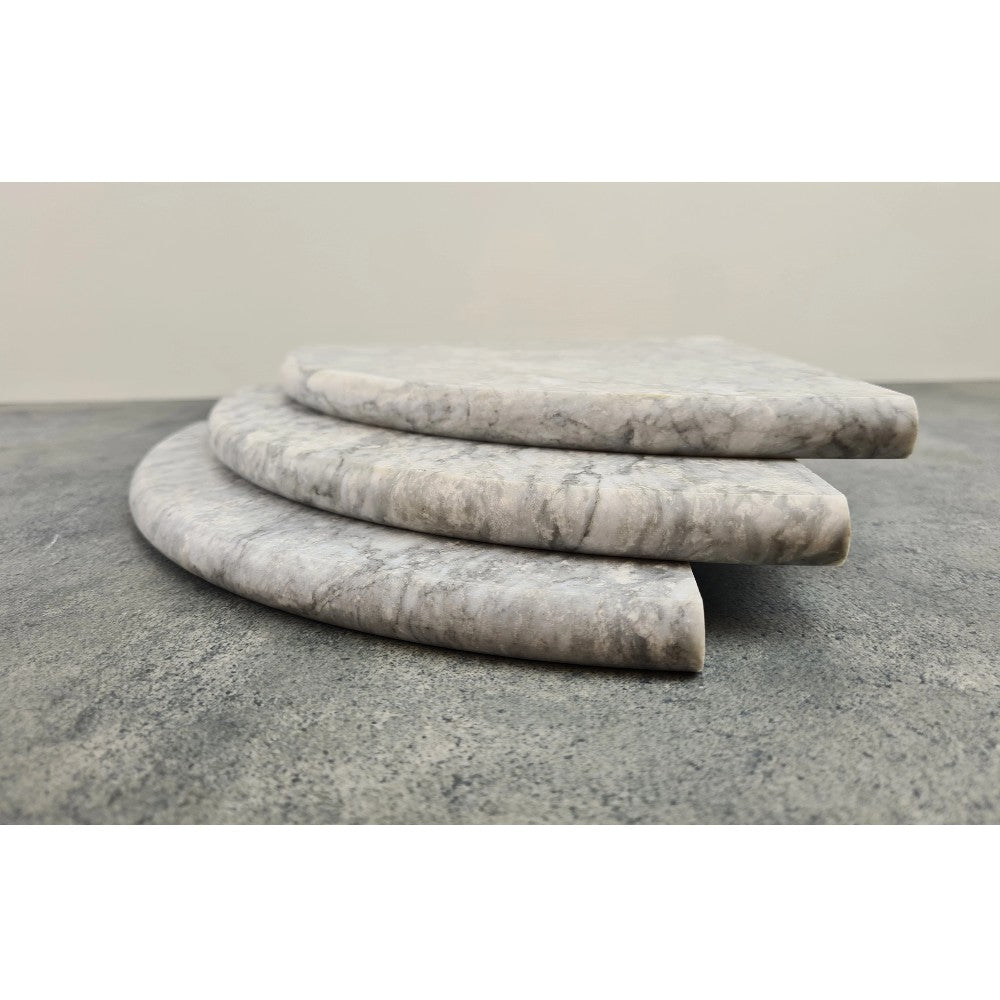 Gray Vogue Marble Shower Corner Shelf 9 Inches Semi Polished Finish Bathroom Storage