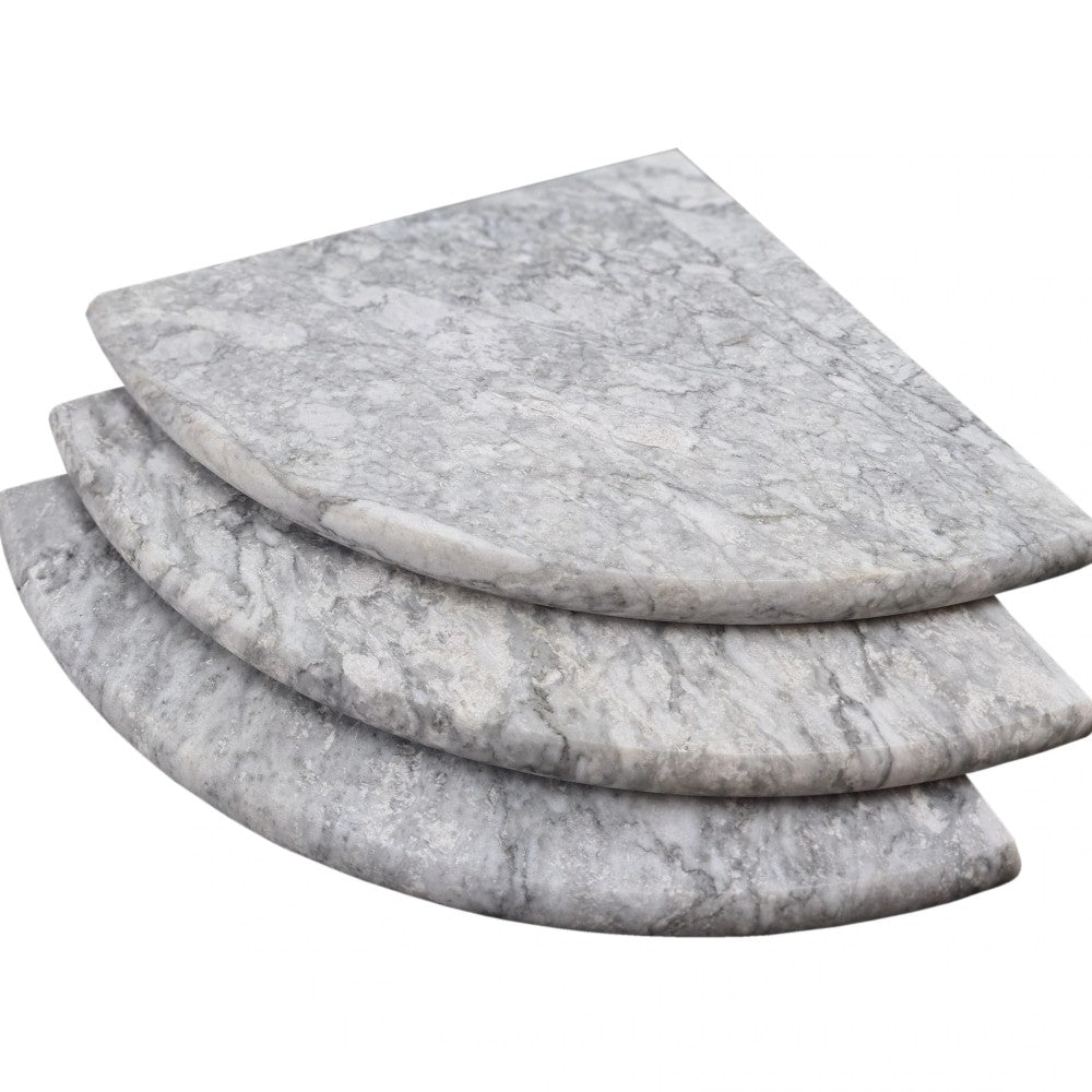 Gray Vogue Marble Shower Corner Shelf 9 Inches Semi Polished Finish Bathroom Storage