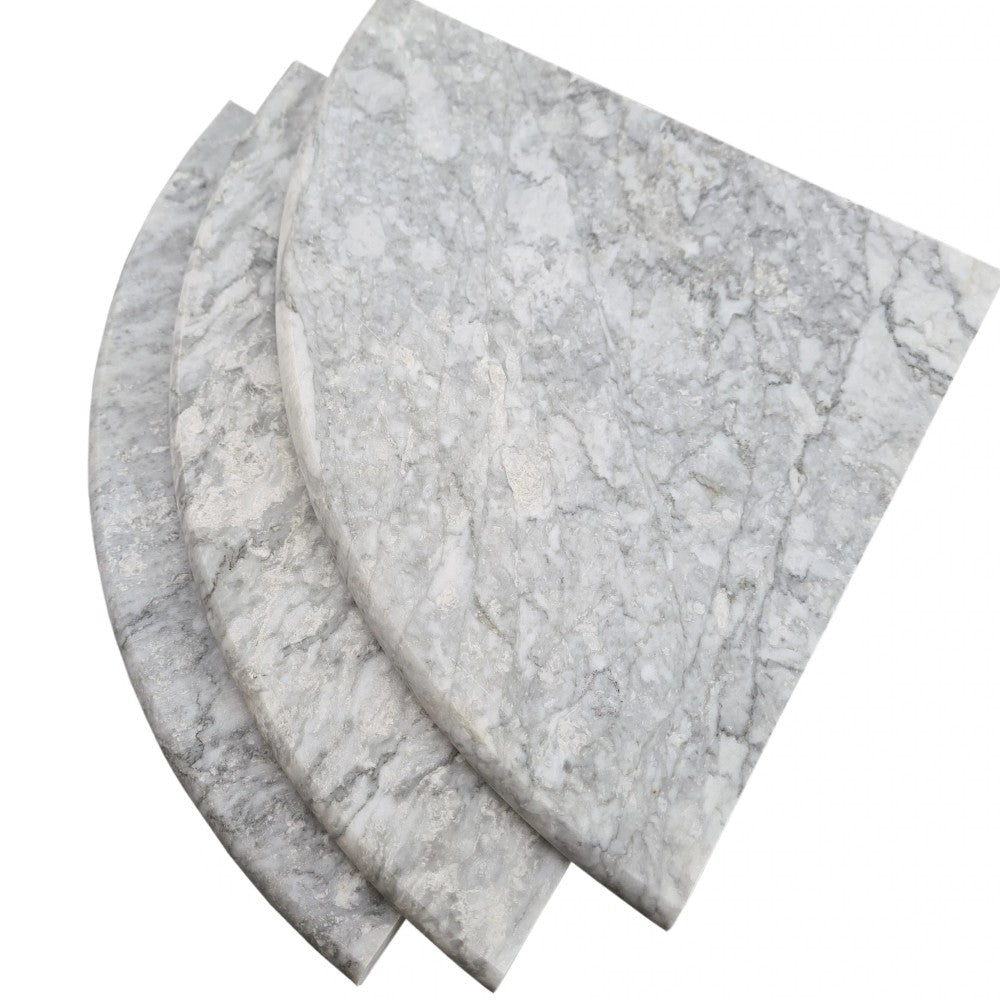 Gray Vogue Marble Shower Corner Shelf 9 Inches Semi Polished Finish Bathroom Storage