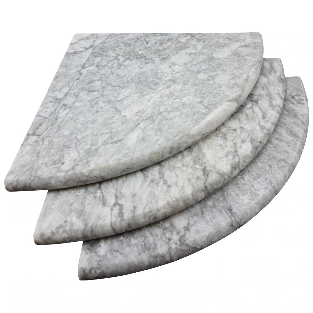 Gray Vogue Marble Shower Corner Shelf 9 Inches Semi Polished Finish Bathroom Storage