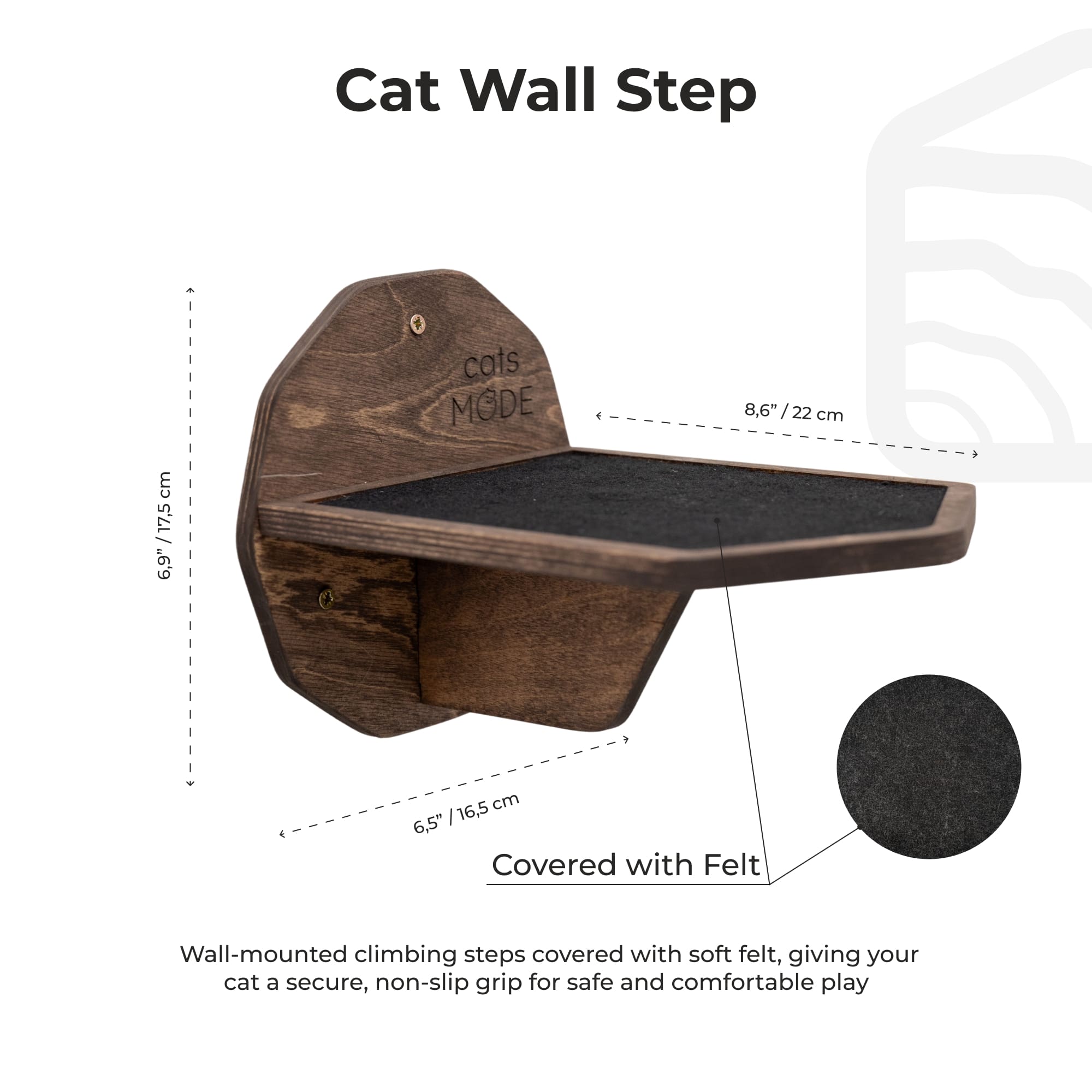 Wooden Hexagon Step - Dark Walnut